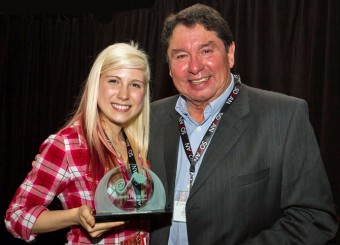 2012 OCFF Conference - Colleen Peterson Award winner Ariana Gillis and OAC's David General